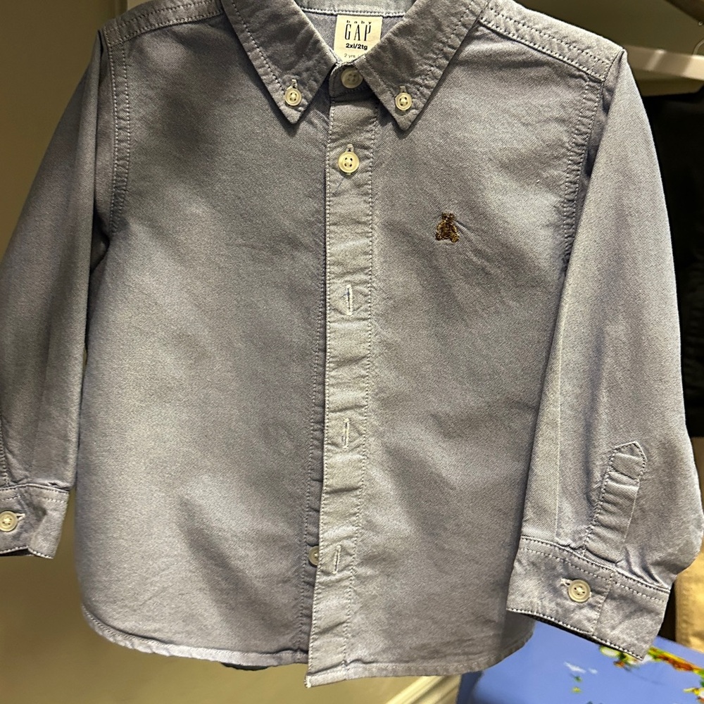 GAP Kids Gray Button-Down Shirt